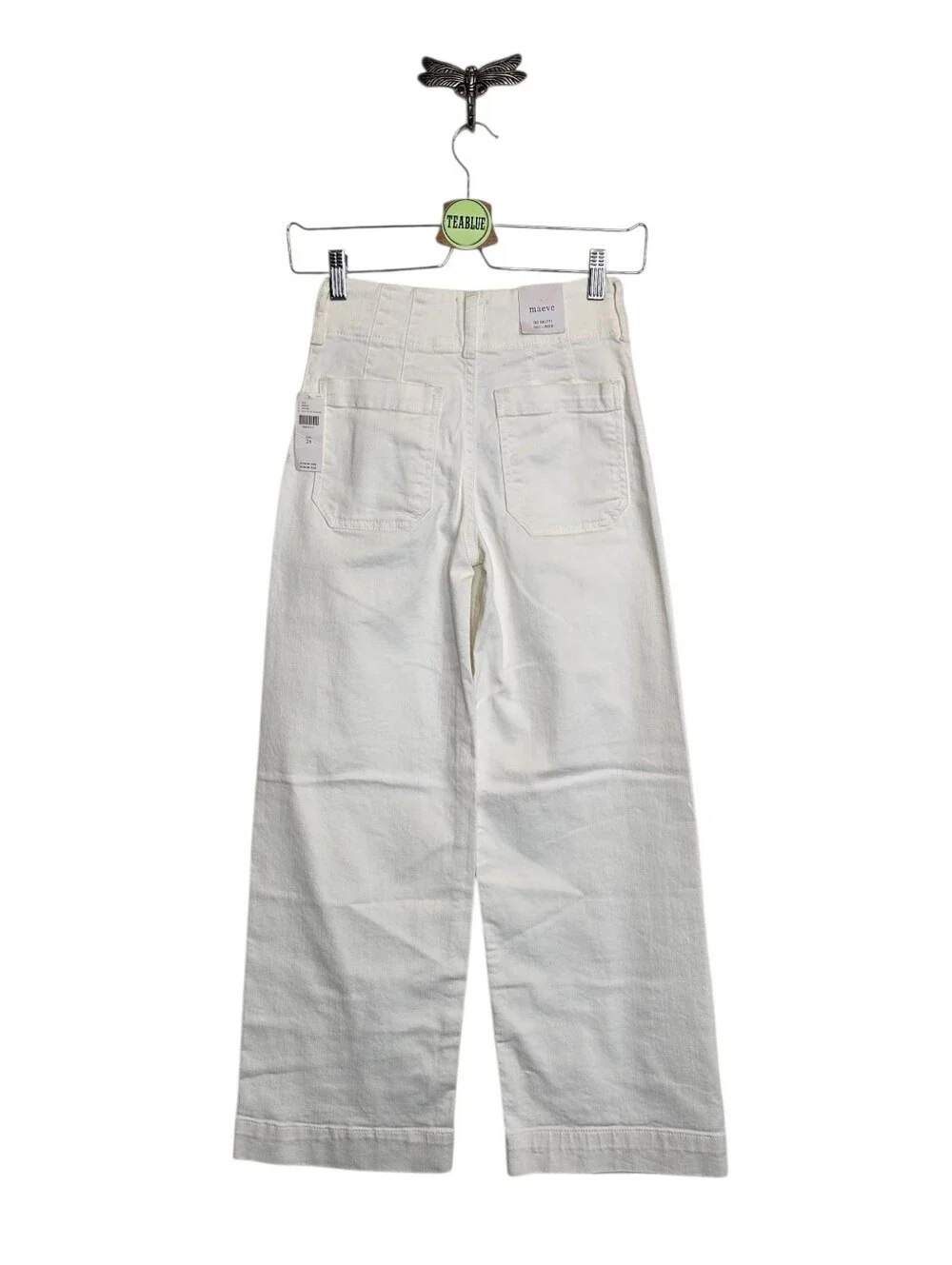 Anthropologie Maeve The Colette Full Length Wide-Leg Jeans White Size 24 Denim